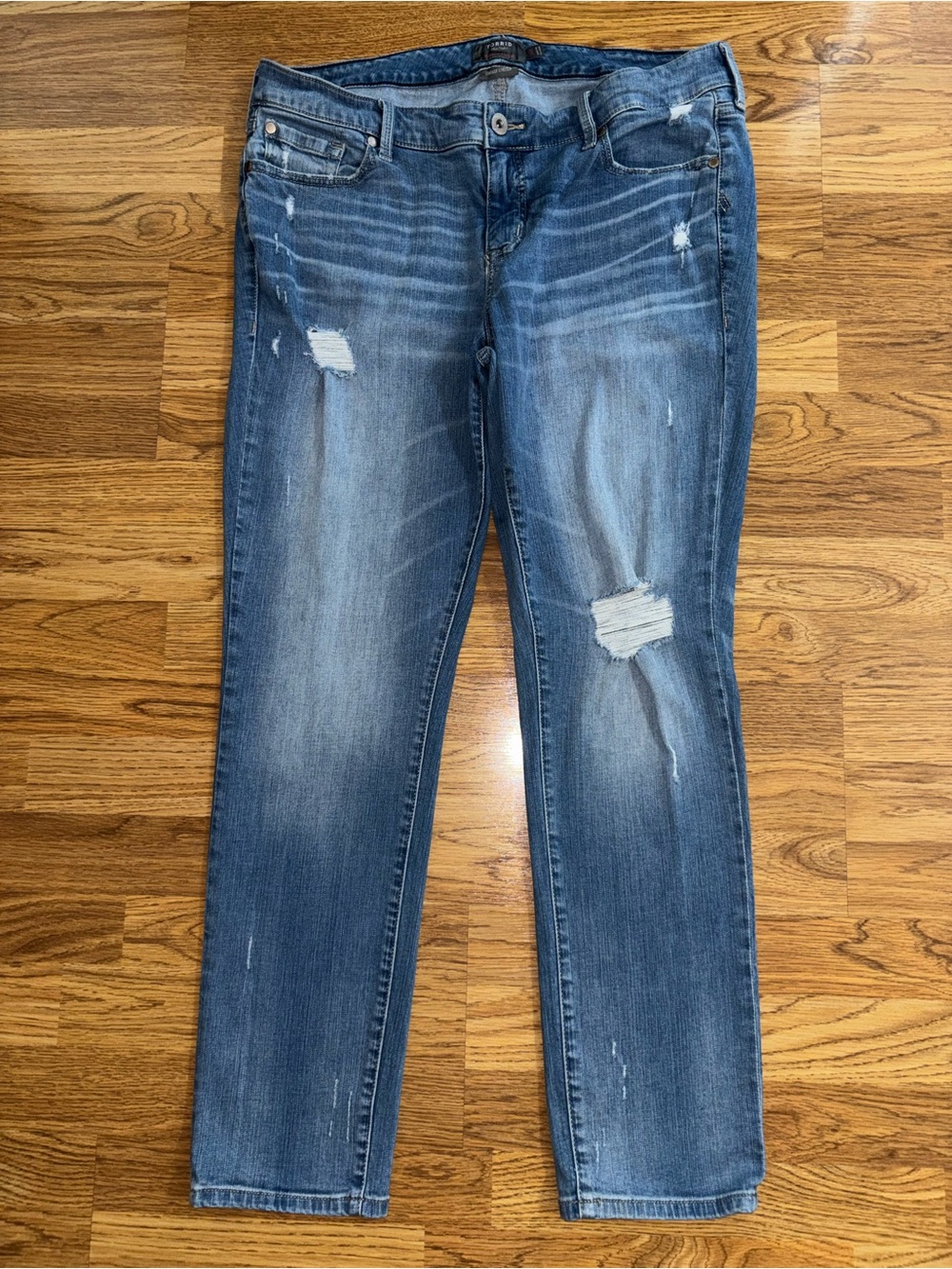 Torrid Straight Leg Boyfriend Jeans Women’s Size 14R Distressed Vintage Stretch